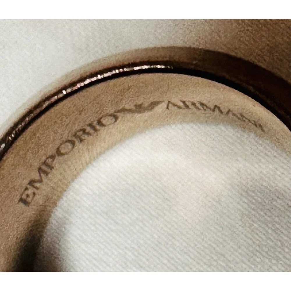 Emporio Armani Ring Stainless Steel Brown Rose Gold NEW SZ 8.5 US Mens/Womens